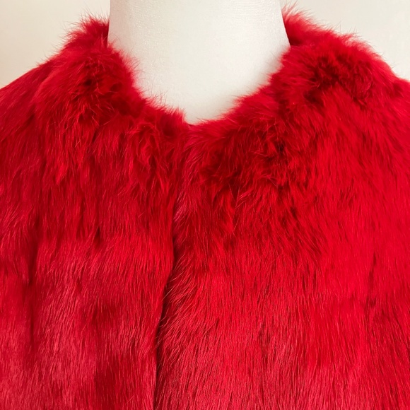 Vintage Red Fur Jacket - Picture 3 of 9